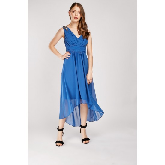 Роскошное шифоновое платье синего цвета (C0002)