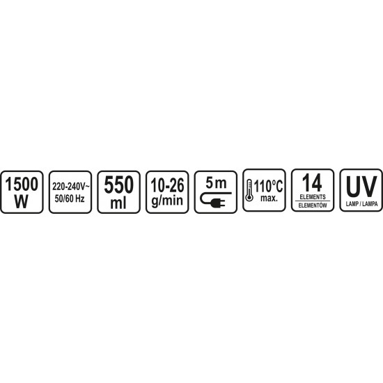 Tvaika slota / tvaika tīrītājs 1500 W | ar UV lampu (67221V)