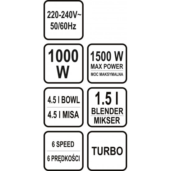 Planetārais mikseris 1000W, 3in1 (67811)