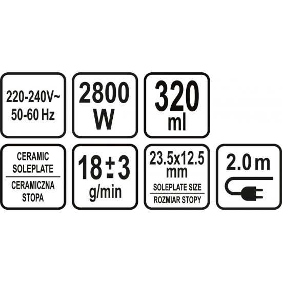 Tvaika gludeklis 2800W, 320ml (68115)