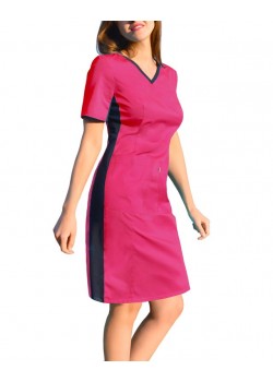 Medicīniskā kleita ar ELASTIC rievojumu sānos, fuksijas krāsā (SKE1-F)