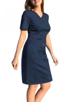Medicīniskā kleita ar ELASTIC rievojumu sānos, tumši zila (SKE1-G) Medicīniskā kleita ar ELASTIC rievojumu sānos, tumši zila (SKE1-G)