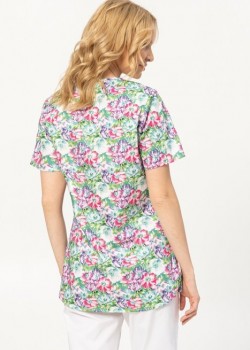 Sieviešu medicīniskā blūze, puķaina (BE4-S2 -P)