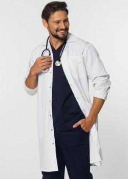 Vīriešu medicīnas halāts / laboratorijas halāts, balta krāsa (MF2-B) Vīriešu medicīnas halāts / laboratorijas halāts, balta krāsa (MF2-B)