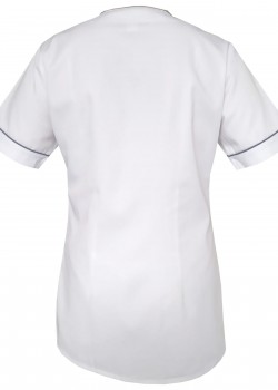 Medicīnas blūze, balta ar zilu apdari (M10L-BZ)