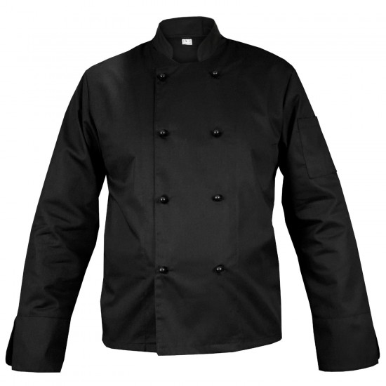 Chef's black shirt with buttons, with long sleeves (MG11RD-CZ)