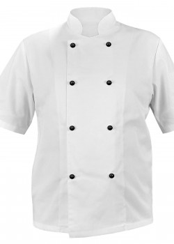 Balts pavāra krekls ar īsām piedurknēm un melnām pogām (MG11RK-B)