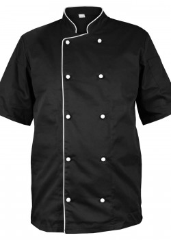 Melna pavāra blūze ar baltu  apdari, ar  īsām piedurknēm (MG13RK-CZB)