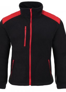 Medicīniskais flīsa džemperis (FLRA340-BK-RD)