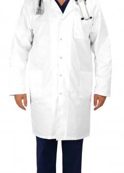 Vīriešu medicīnas halāts sniegbalts ar garām piedurknēm (M25rd)  Vīriešu medicīnas halāts sniegbalts ar garām piedurknēm (M25rd)