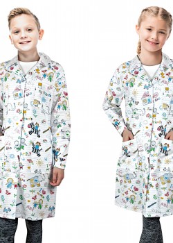 Bērnu medicīniskais halāts ar pogām (M33-W2) Bērnu medicīniskais halāts ar pogām (M33-W2)