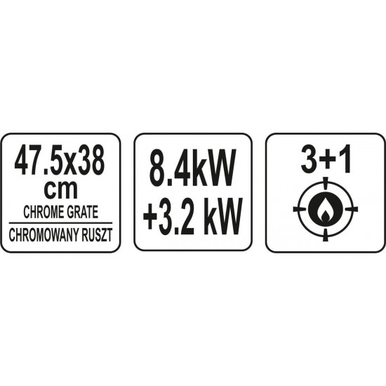 Gāzes grils 3in1, 11,6 kW. (99646)