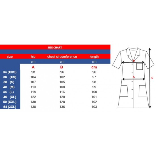 Medicīniskā kleita kokvilna 100% rudzupuķu izmērs XL