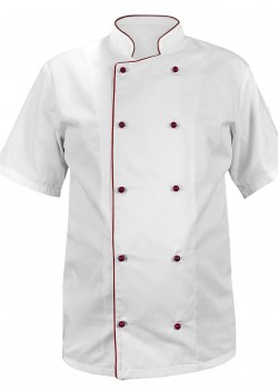 Balta šefpavāra blūze ar īsām piedurknēm