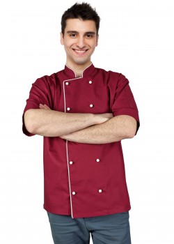 Šefpavāra blūze sarkanbrūns ar īsām piedurknēm