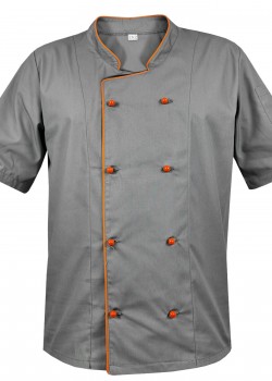 Pelēka šefpavāra blūze ar īsām piedurknēm