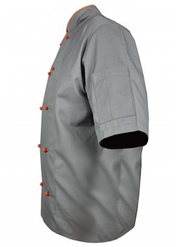 Pelēka šefpavāra blūze ar īsām piedurknēm