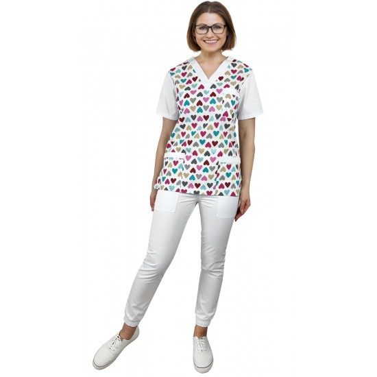 Medicīniskā blūze - rakstaina CLINIC BLOOM W2 XXS izmērs Medicīniskā blūze - rakstaina CLINIC BLOOM W2 XXS izmērs