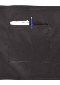 Bārmeņa priekšauts ar kabatu, garumu 40cm, melns Bārmeņa priekšauts ar kabatu, garumu 40cm, melns