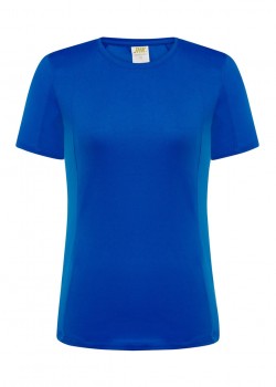 T-krekls, sieviešu sporta piegriezums, elpojošs materiāls, rudzupuķu zils T-krekls, sieviešu sporta piegriezums, elpojošs materiāls, rudzupuķu zils