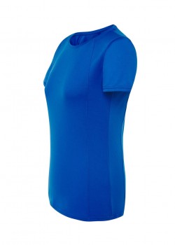 T-krekls, sieviešu sporta piegriezums, elpojošs materiāls, rudzupuķu zils T-krekls, sieviešu sporta piegriezums, elpojošs materiāls, rudzupuķu zils