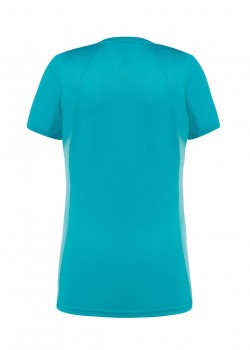 Sieviešu sporta piegriezuma T-krekls, elpojošs materiāls tirkīza krāsā Sieviešu sporta piegriezuma T-krekls, elpojošs materiāls tirkīza krāsā