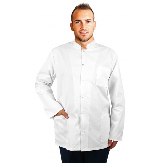 Men's medical blouse with stand-up collar long sleeve