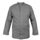 Men's medical blouse with stand-up collar grey long sleeve