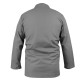 Men's medical blouse with stand-up collar grey long sleeve