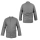 Men's medical blouse with stand-up collar grey long sleeve