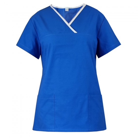 Medicīniskā blūze kokvilna 100% rudzupuķu zila rozā.3XL