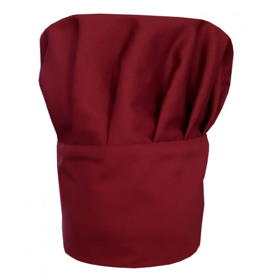 High chef cap maroon