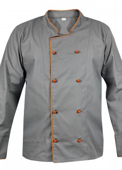 Pelēka šefpavāra blūze ar garām piedurknēm Pelēka šefpavāra blūze ar garām piedurknēm