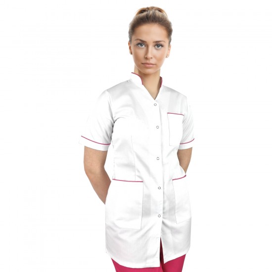 Medicīniskā jaka balta apdare amaranta 34.izm