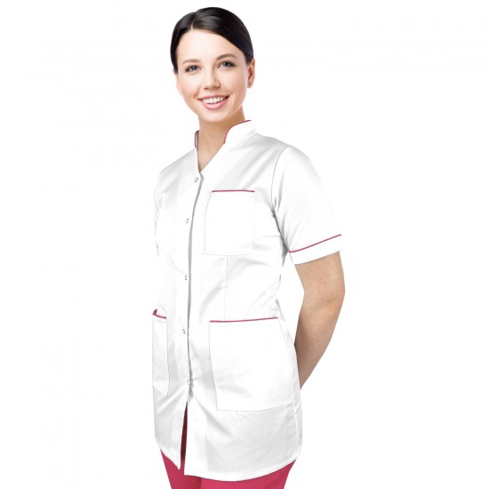 Medicīniskā jaka balta apdare amaranta 34.izm