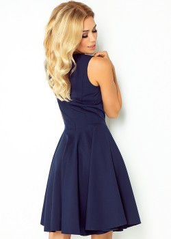 114-7 Kleita aplis - sirds formas kakla izgriezums - Navy Blue 114-7 Kleita aplis - sirds formas kakla izgriezums - Navy Blue