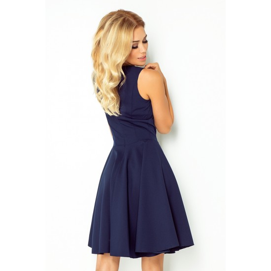 114-7 Kleita aplis - sirds formas kakla izgriezums - Navy Blue