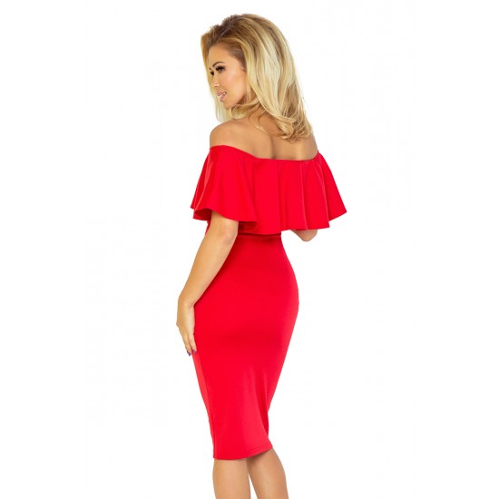 Dress with frill - red 138-2     