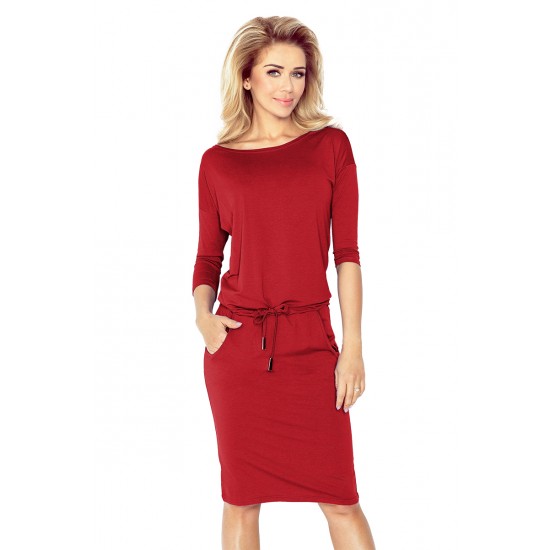 13-66 Sporty dress - Dark red color     