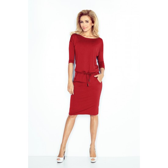 13-66 Sporty dress - Dark red color     