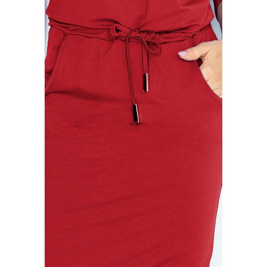 13-66 Sporty dress - Dark red color     