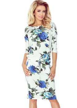 Sportiska kleita - krāsaini lieli zili ziedi 13-65 Sportiska kleita - krāsaini lieli zili ziedi 13-65