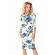 Sporty dress - colored large blue flowers  13-65     