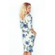 Sporty dress - colored large blue flowers  13-65     