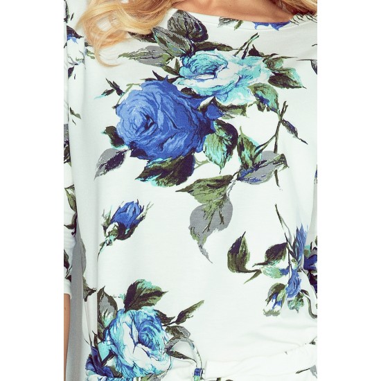 Sporty dress - colored large blue flowers  13-65     