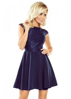 Kleita MARTA ar mežģīnēm - tumši zila 157-1 Kleita MARTA ar mežģīnēm - tumši zila 157-1