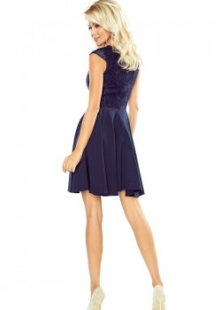 Kleita MARTA ar mežģīnēm - tumši zila 157-1 Kleita MARTA ar mežģīnēm - tumši zila 157-1