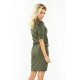 161-2 AGATA - dress with a collar - KHAKI     