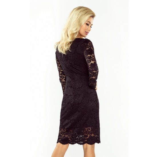 170-1 Lace dress with neckline - black     