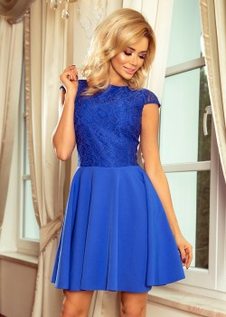 157-5 Kleita MARTA ar mežģīnēm - karaliski zila 157-5 Kleita MARTA ar mežģīnēm - karaliski zila